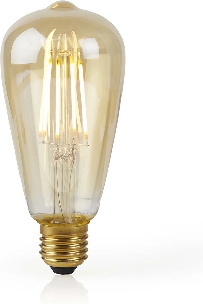 Nedis SmartLife LED Filamentlamp E27 5W - Warm Wit - 500lm - Goudkleurig