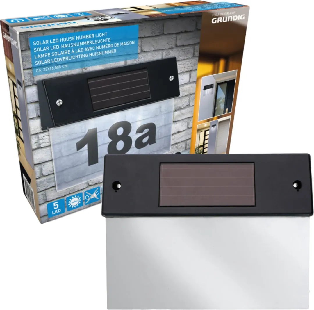 Grundig Zonne-energie Huisnummerbord LED