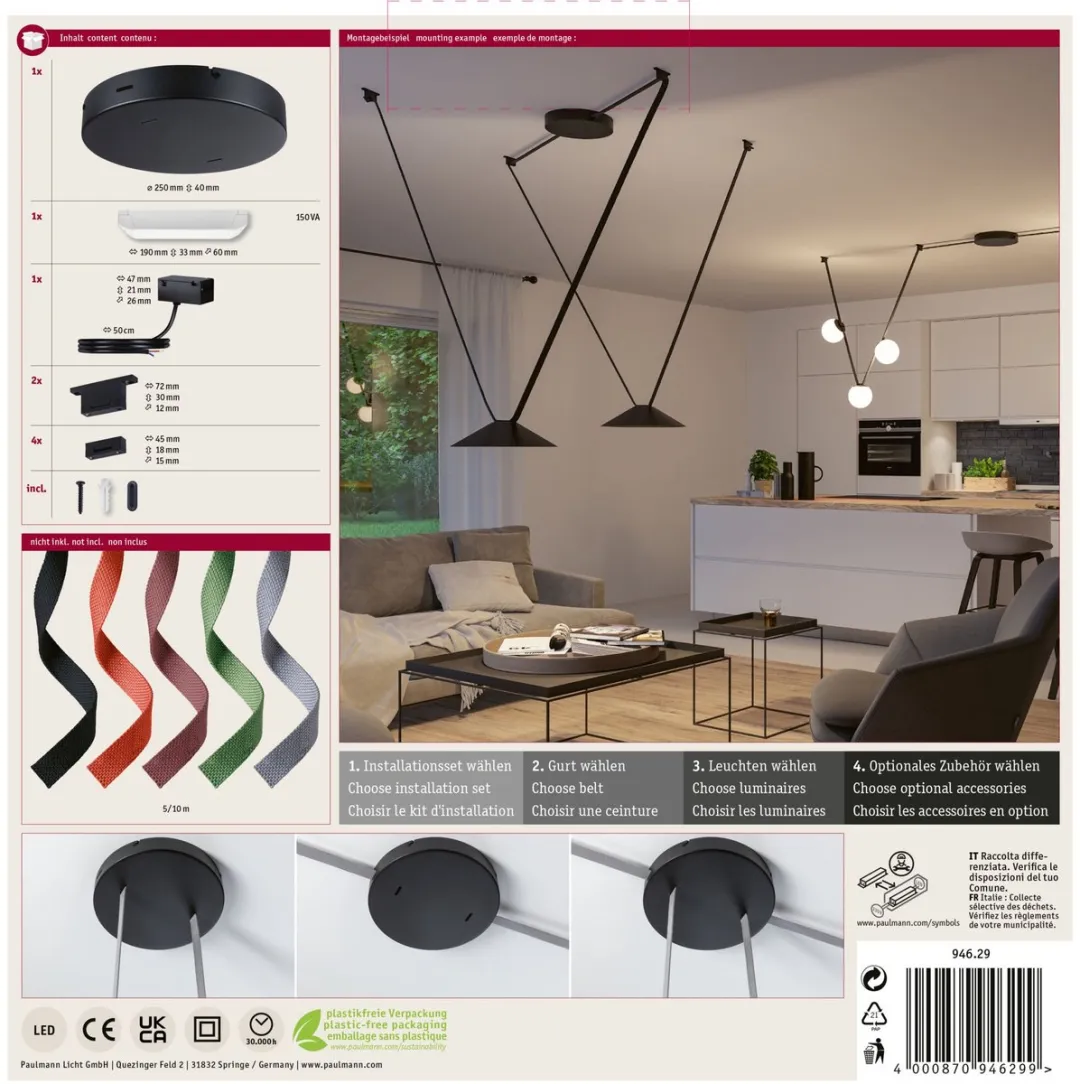 Paulmann ULine Installatieset 150W - Zwart