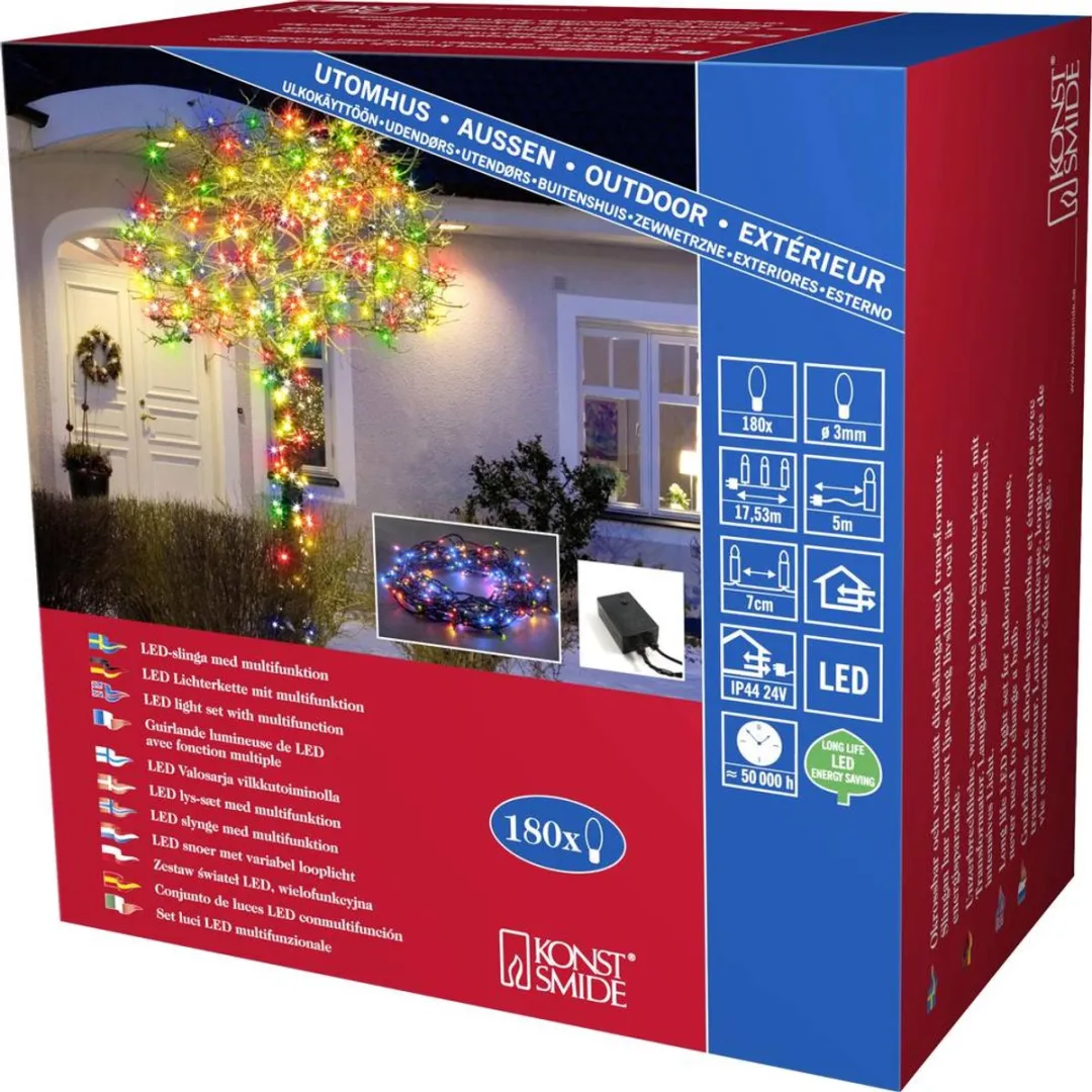 Konstsmide 3632 Snoerverlichting 180 LED - 24V - Multicolor
