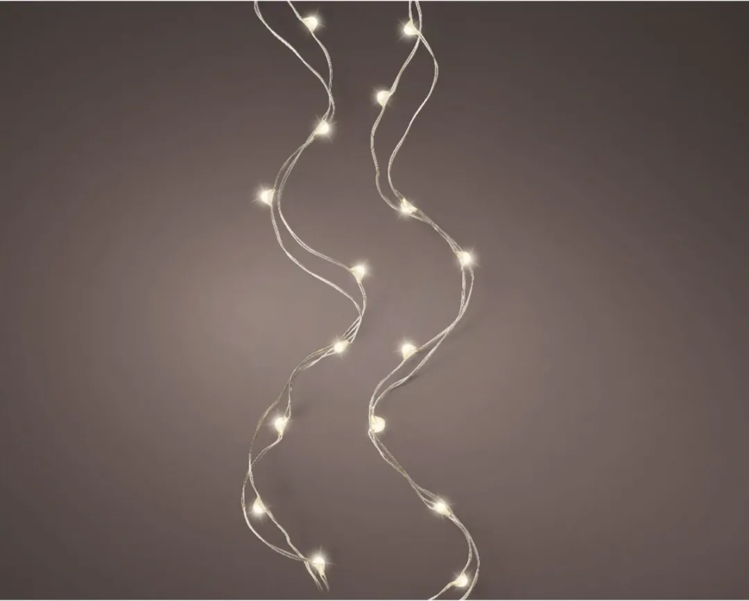 Lumineo Zilverdraad Warm Wit Licht 60 Lampjes - 300cm