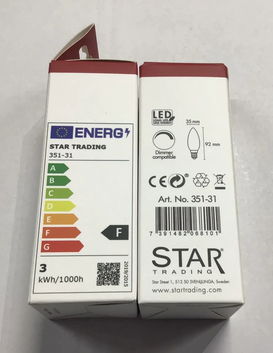 Star Trading Kaarslamp 3-Pack - 2.5W Extra Warm Wit - 35cm