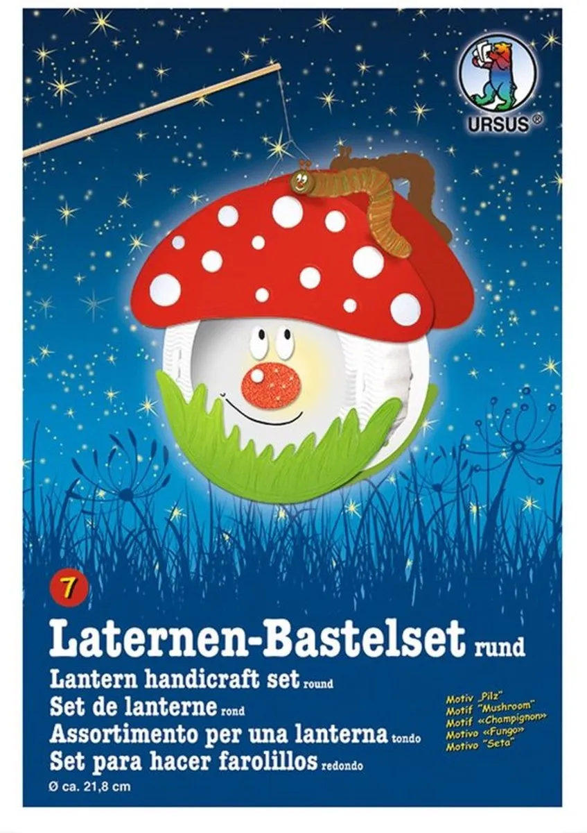 Ursus Laternen-Bastelset Pilz - Meerdere kleuren