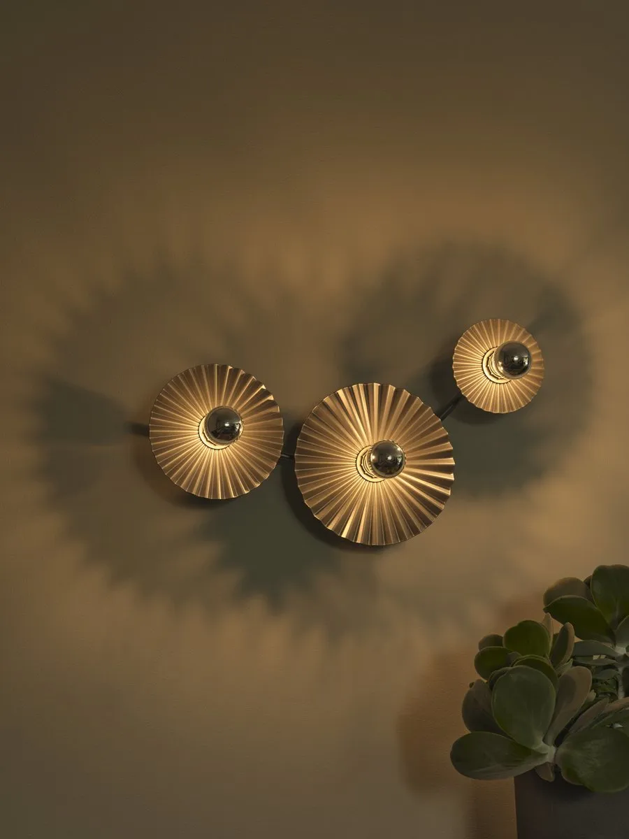 Osram Decor Plisse Wandlamp 3xE27 - Donkergrijs