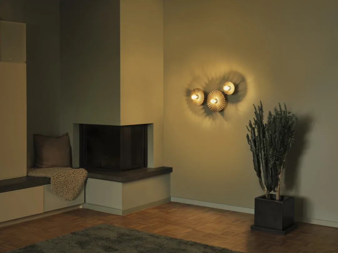 Osram Decor Plisse Wandlamp 3xE27 - Donkergrijs - afbeelding 6 van 6