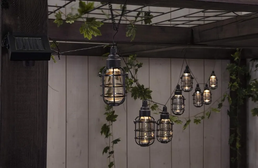 Star Trading Solar Fairy Lights Kooi - 8 Lichtpunten - Ø210cm - Zwart