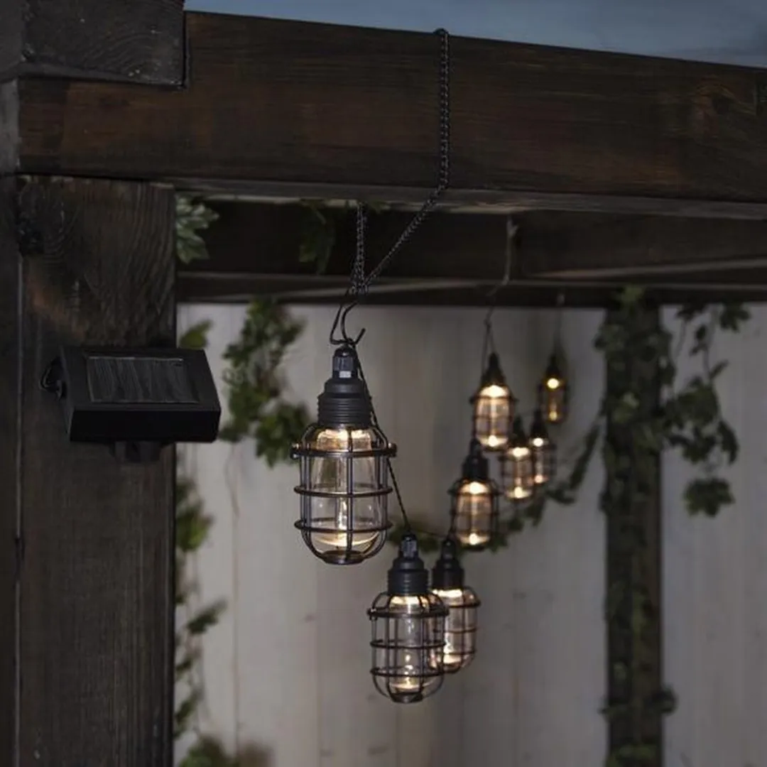 Star Trading Solar Fairy Lights Kooi - 8 Lichtpunten - Ø210cm - Zwart - afbeelding 6 van 6