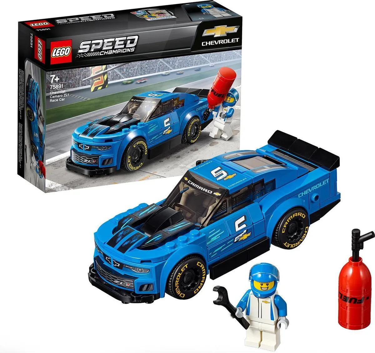 LEGO Speed Champions Chevrolet Camaro ZL1 75891 - 198 Stukken - Blauw