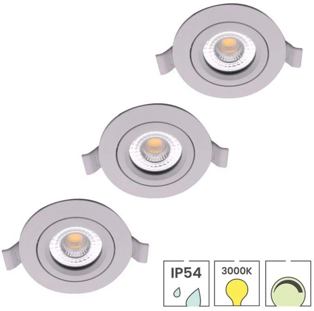 Lybardo Lage Inbouwspots 3-pack 5W Dimbaar - Zwart