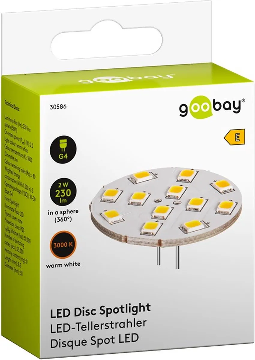 Goobay G4 LED Lamp 2W - 230lm Warm Wit - 50.000u