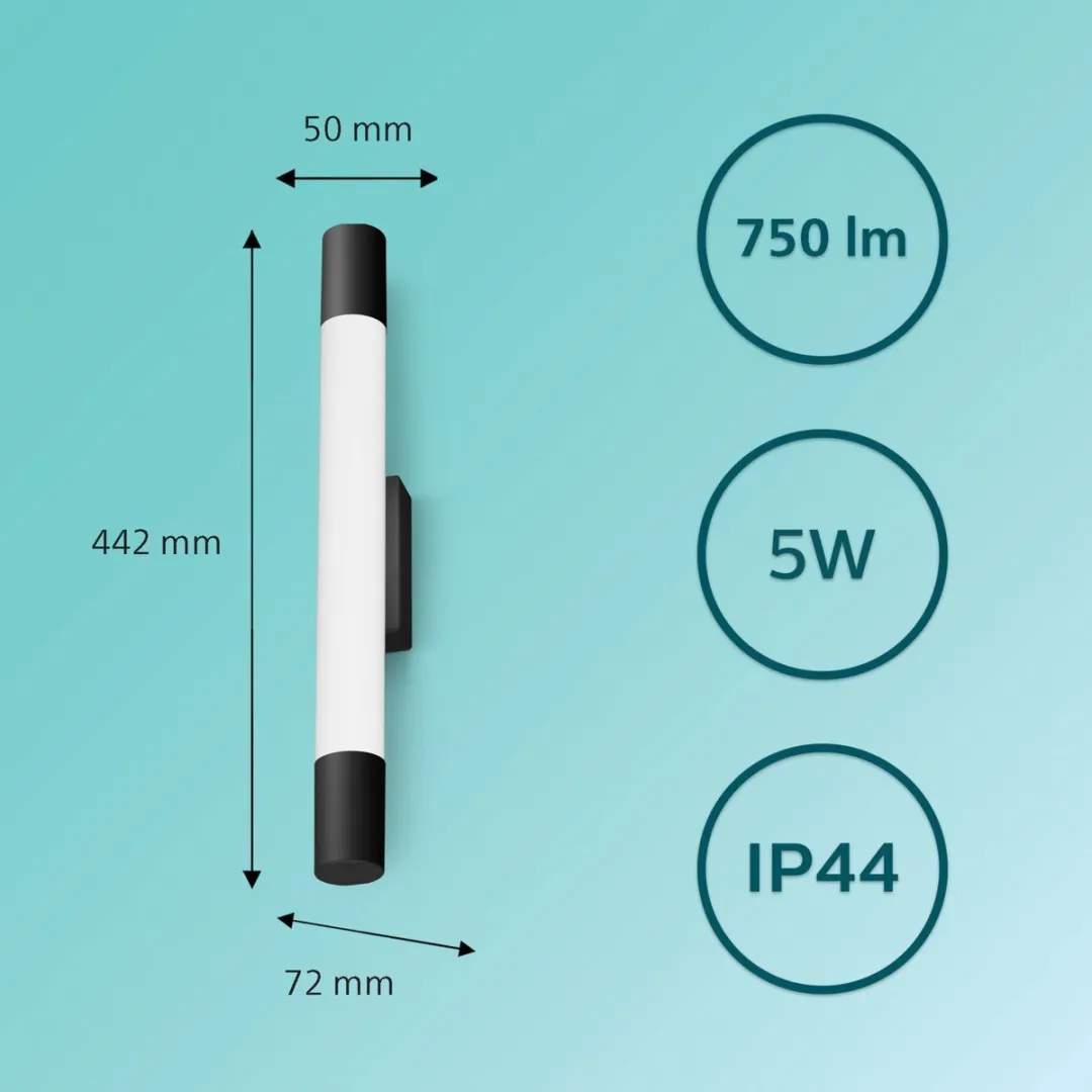 Philips Rover Spiegelverlichting 5W IP44 - Zwart