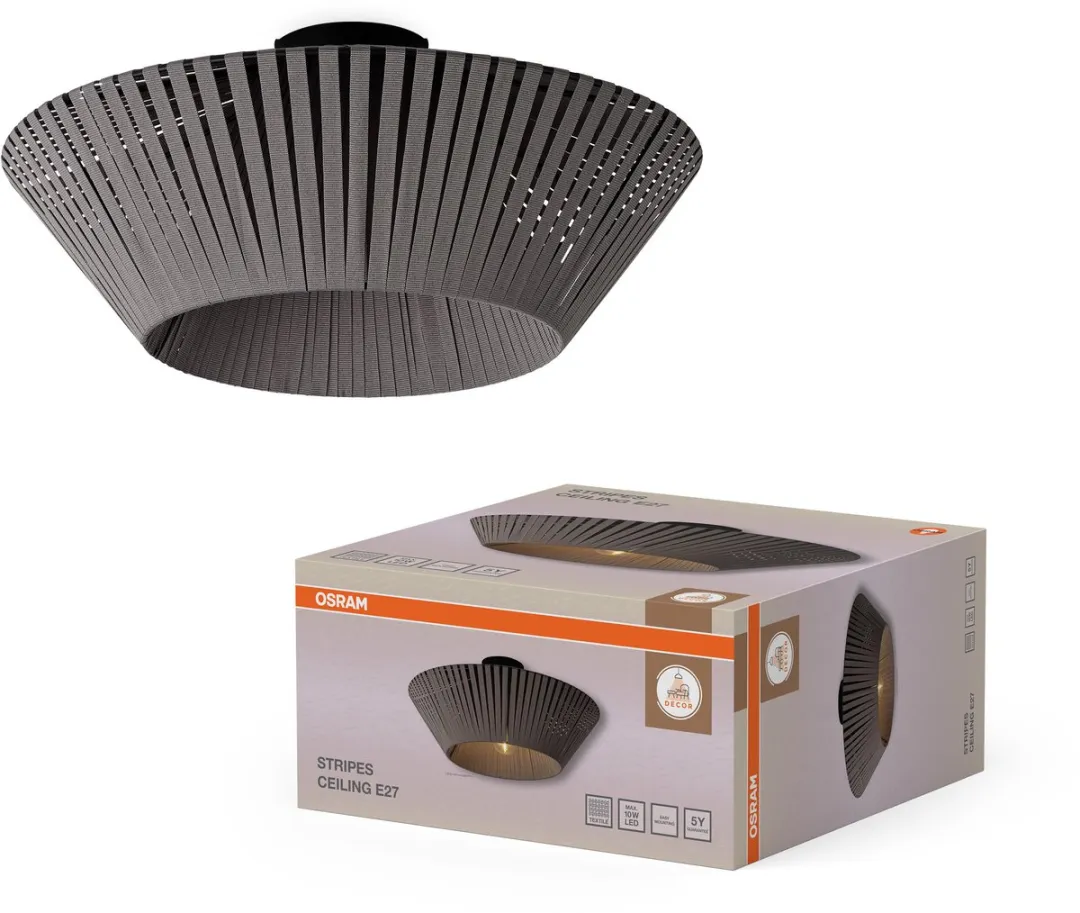 Osram Decor Stripes Plafondlamp E27 - 405mm Donkergrijs