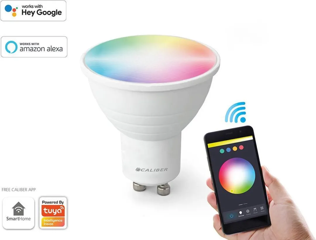 Caliber Smart Lamp GU10 RGBW 5W - Mat - Tuya Smart