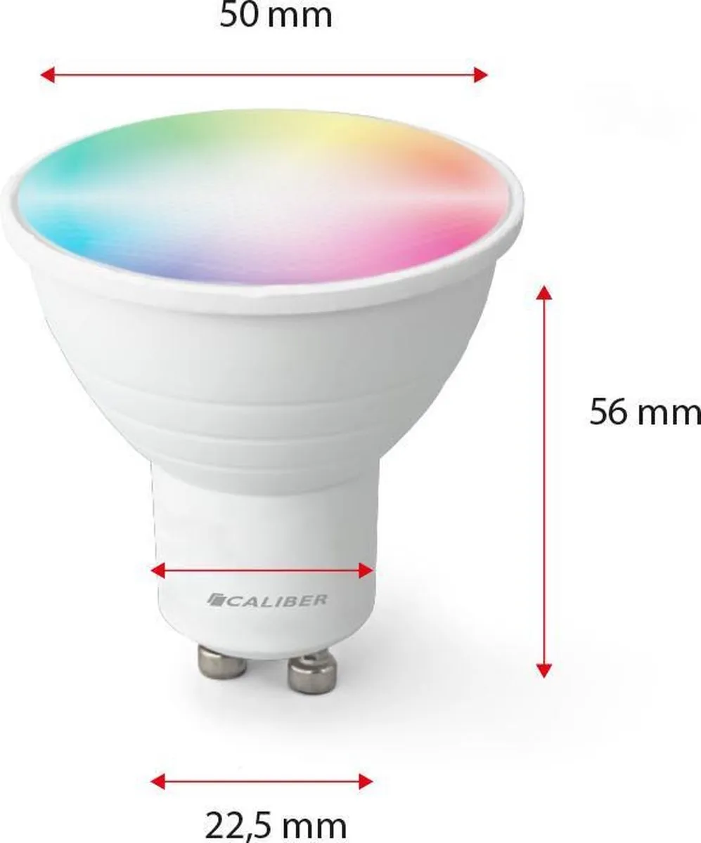 Caliber Smart Lamp GU10 RGBW 5W - Mat - Tuya Smart