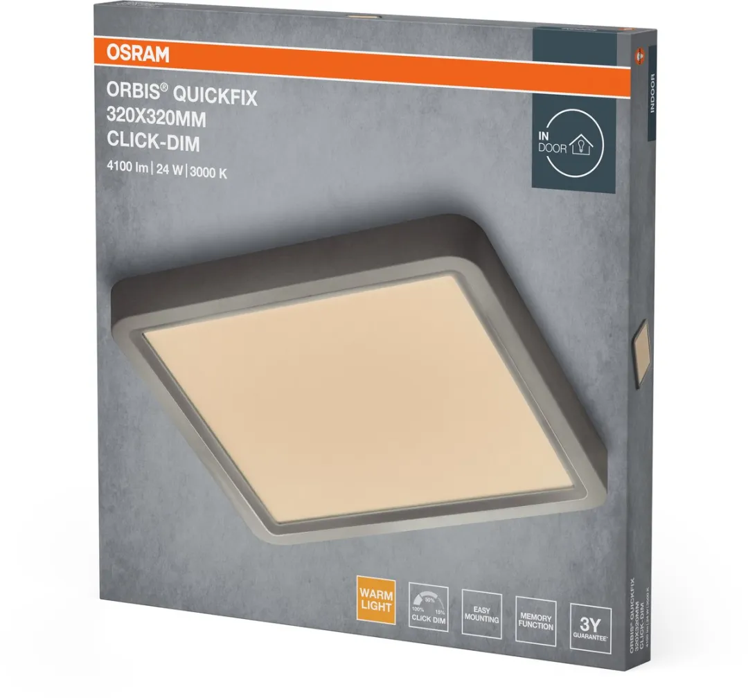Osram Orbis Quickfix LED Plafondlamp 24W 3000K - 2500lm - Zilver