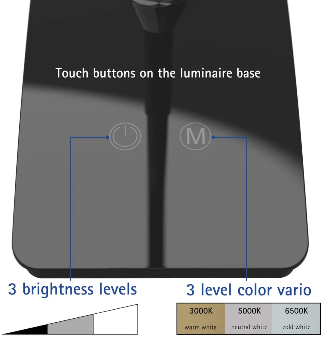 MAULpearly LED Bureaulamp - Zwart - 5W - Dimbaar - Flexibele Arm - afbeelding 6 van 6