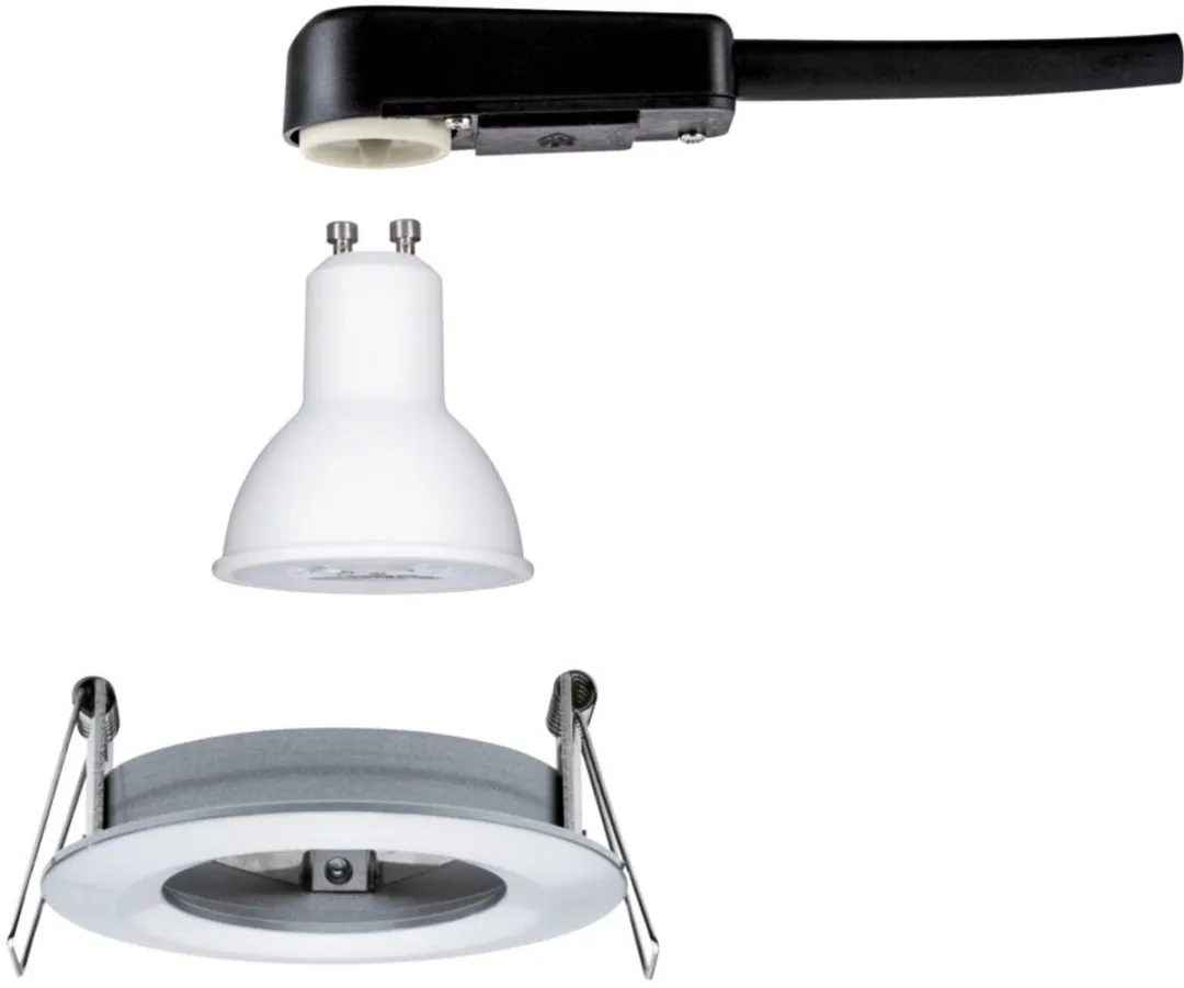 Paulmann LED-inbouwlamp Nova IP44 GU10 6,5W 460lm 2700K - Alu gedraaid