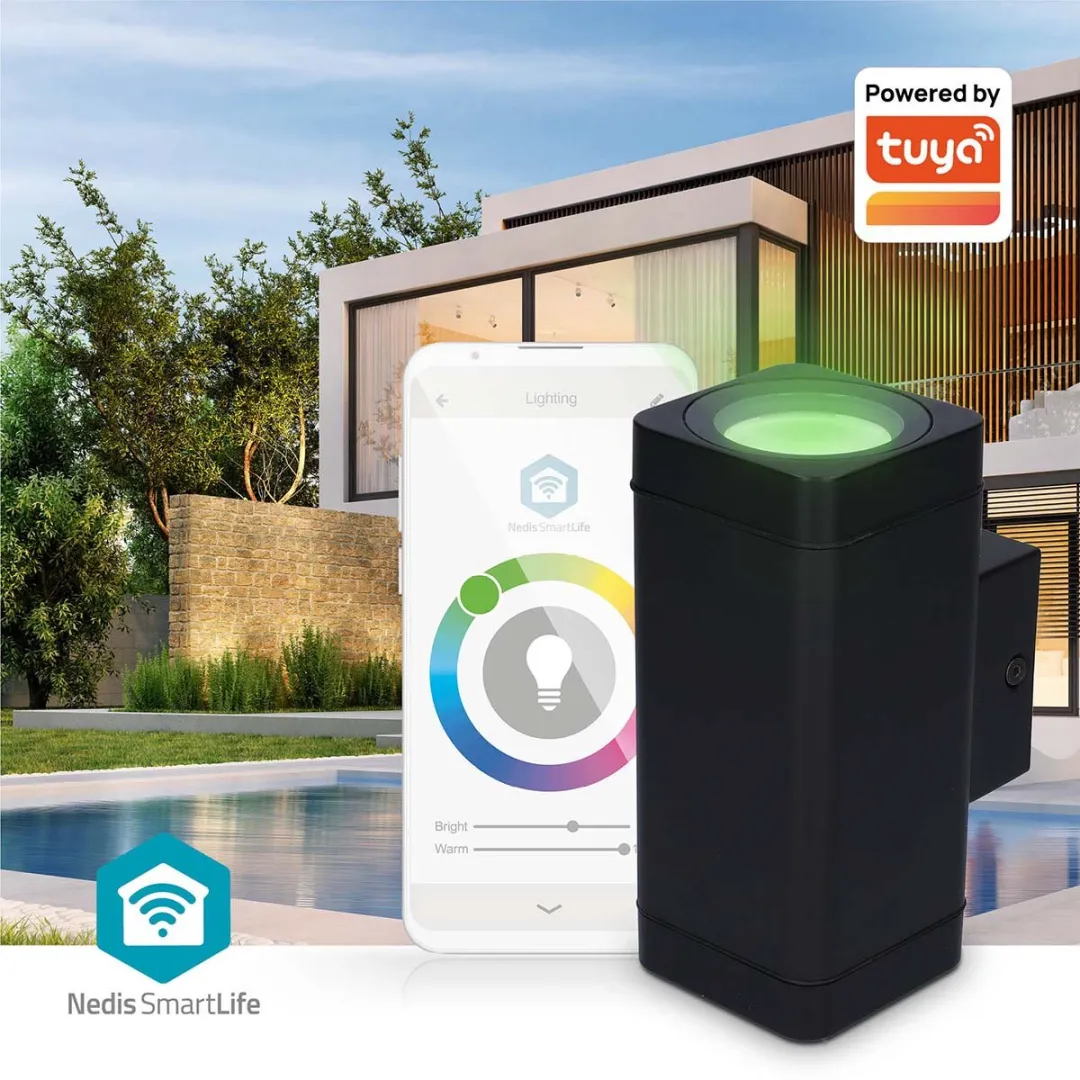 Nedis SmartLife Buitenlamp RGB & Wit 8,5W - Zwart