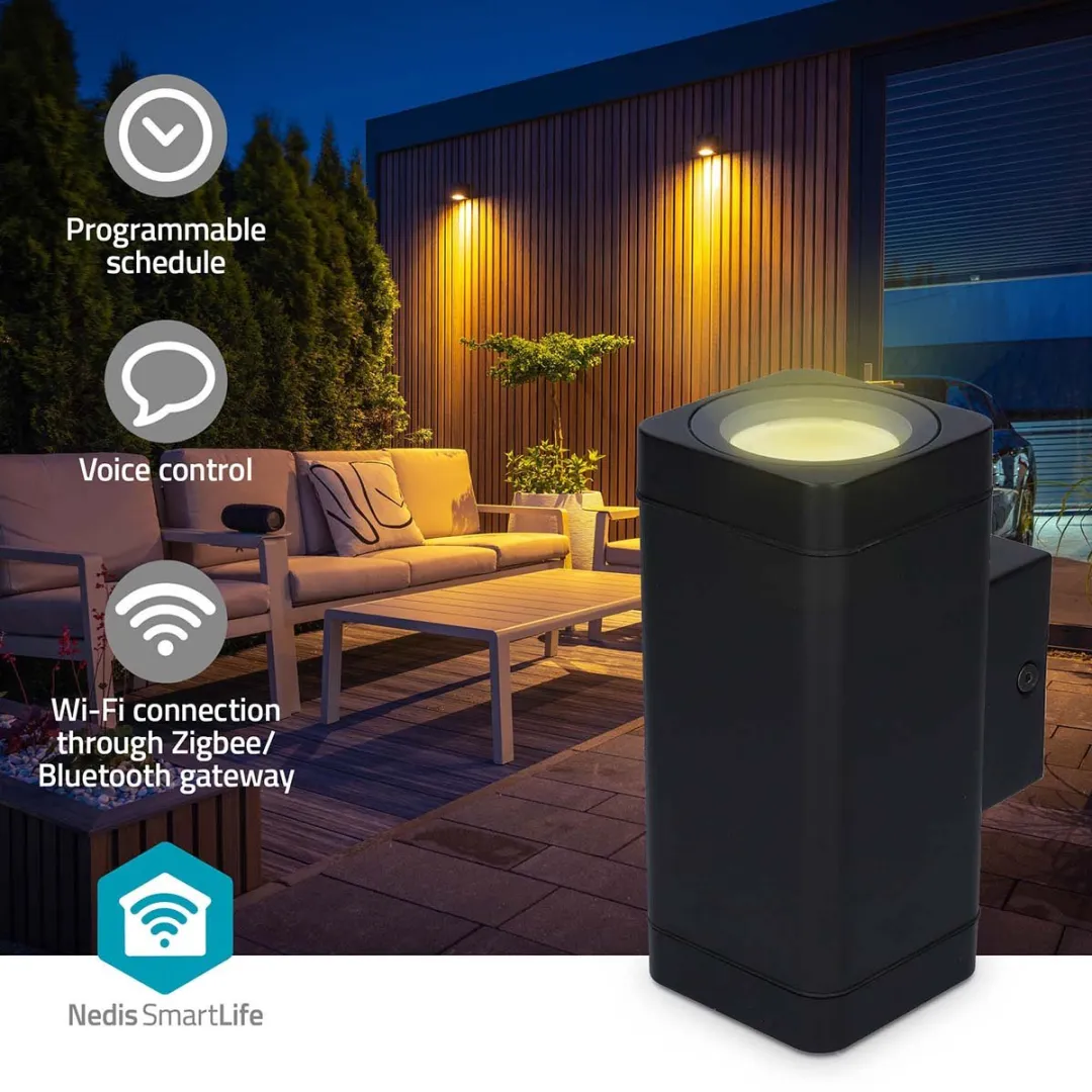 Nedis SmartLife Buitenlamp RGB & Wit 8,5W - Zwart - afbeelding 6 van 6