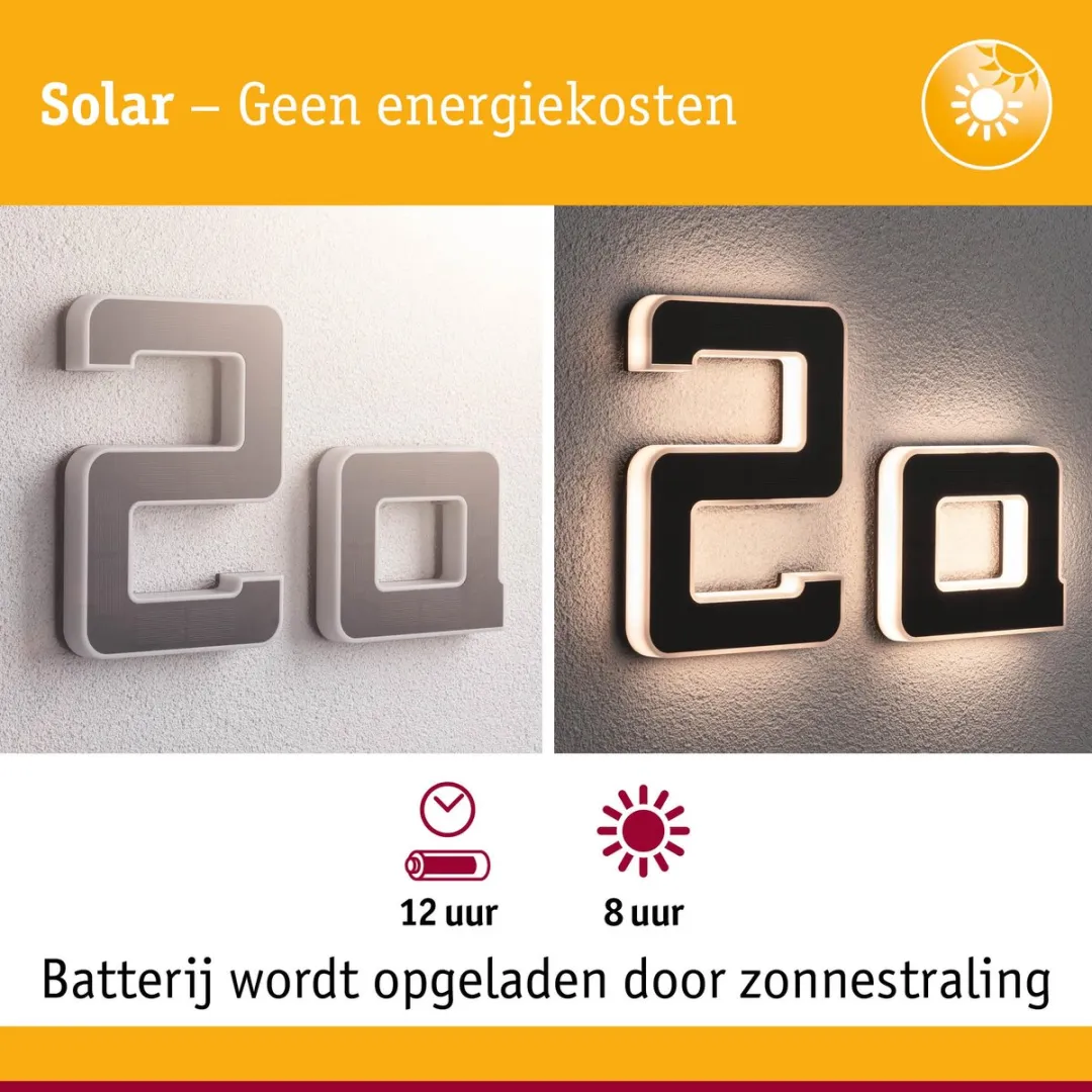 Paulmann Solar LED Huisnummerverlichting Letter A - 3000K 6lm - Zwart