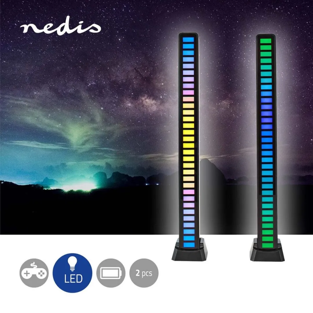 Nedis Game Verlichting RGB - 2 Stuks - Zwart