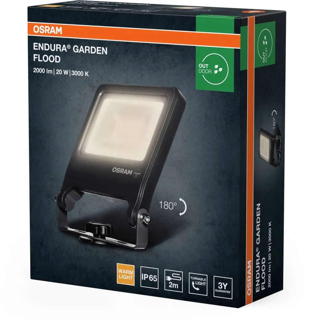 Osram Endura Garden Flood Spike 20W 3000K - Donkergrijs