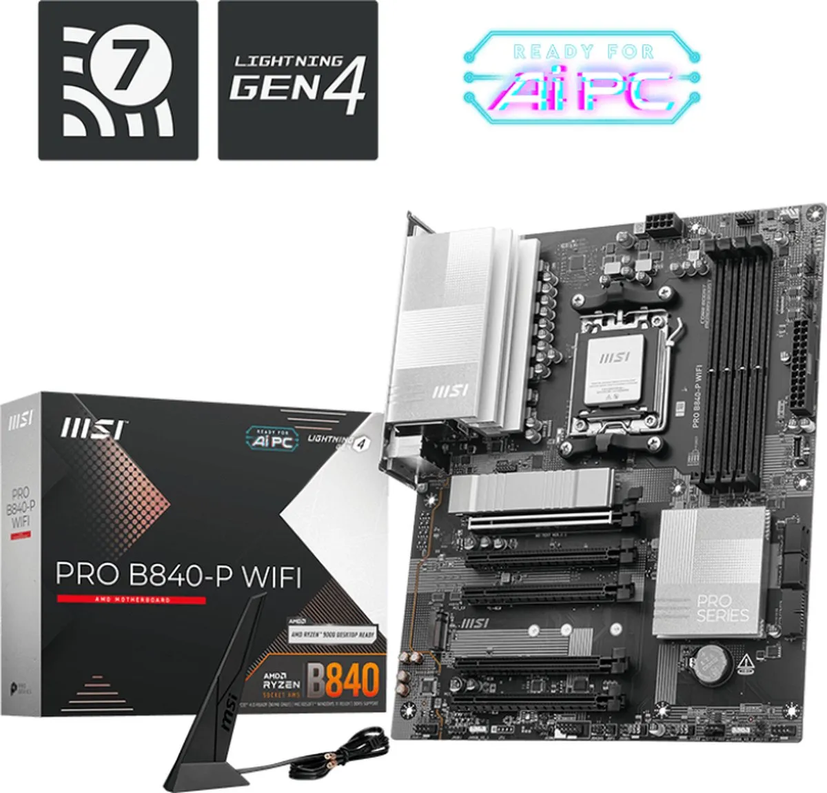 MSI PRO B840-P WIFI AM5 Moederbord - ATX - Wi-Fi 7 - afbeelding 6 van 6
