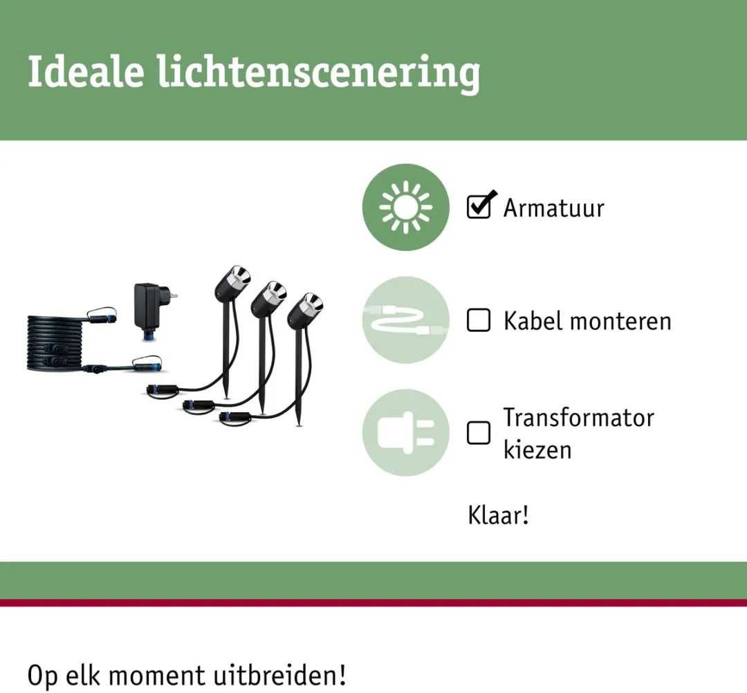 Paulmann Plug & Shine Pike LED-tuinspots Basisset 3x2,2W 3000K - Antraciet