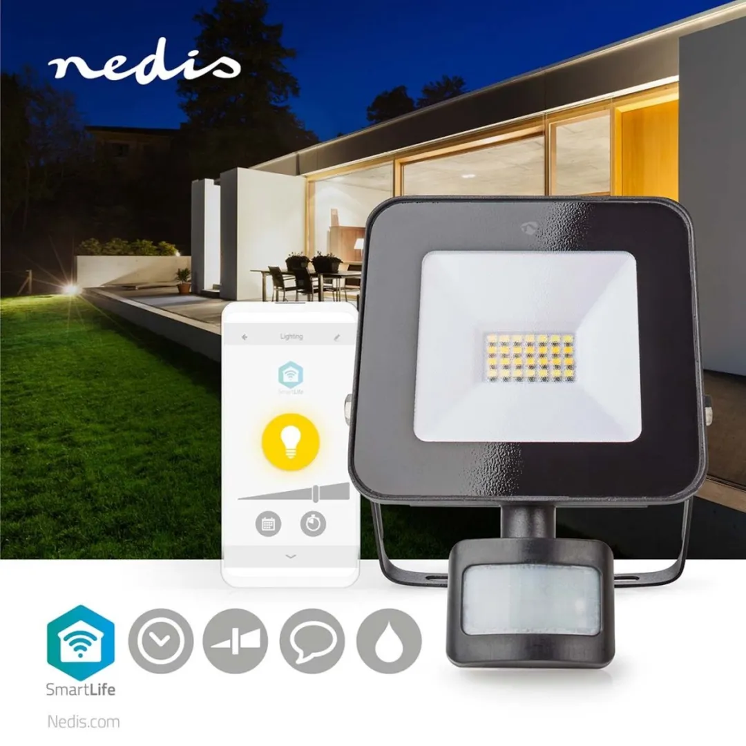 Nedis Smartlife Buitenlamp 1500lm - Wi-Fi - 20W - Zwart