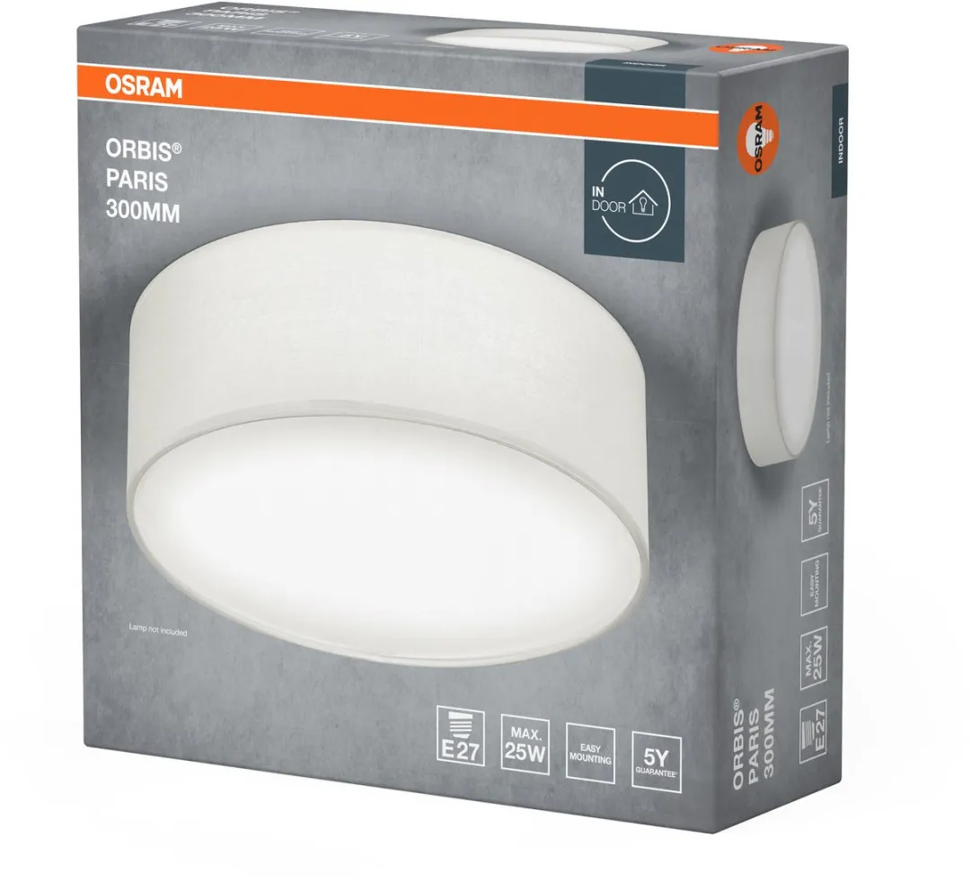 Osram Orbis Paris Plafondlamp 300mm - Wit - E27