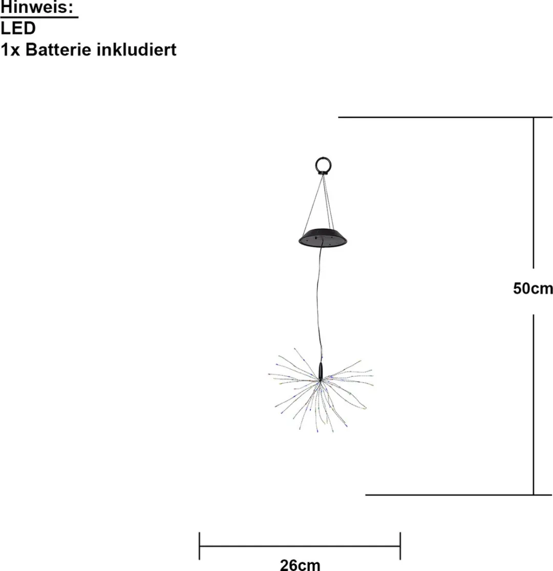 Star Trading Solar Hanglamp Vuurwerk LED RGB 50cm