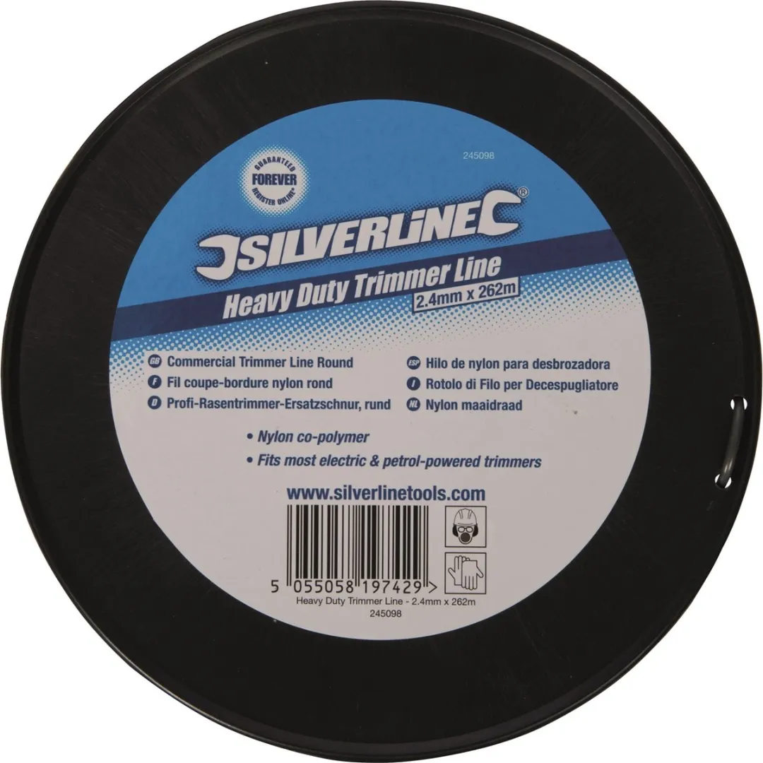 Silverline Nylon Maaidraad 2,4mm - 262m - o.a. Bosch/Stihl