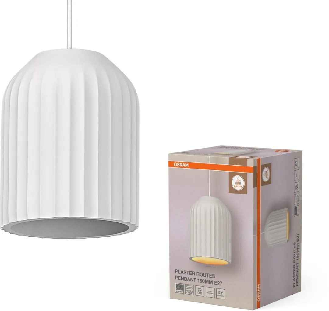 Osram Decor Plaster Routes Hanglamp 150mm - E27 - Wit