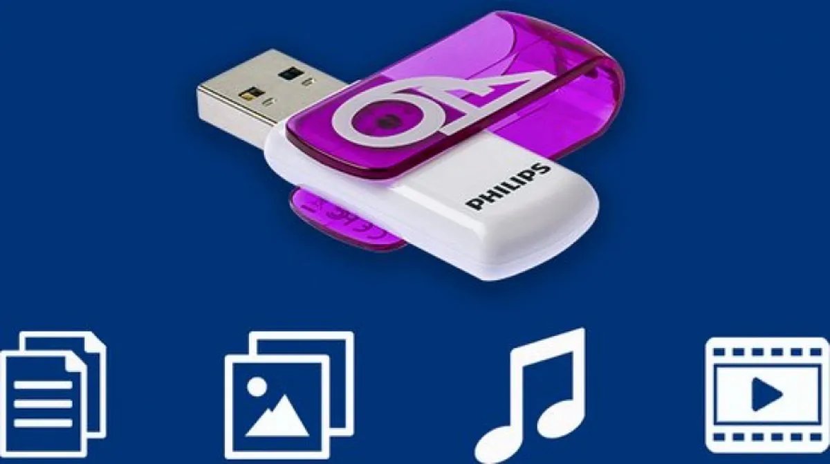 Philips Vivid USB Stick 64GB - Paars/Wit