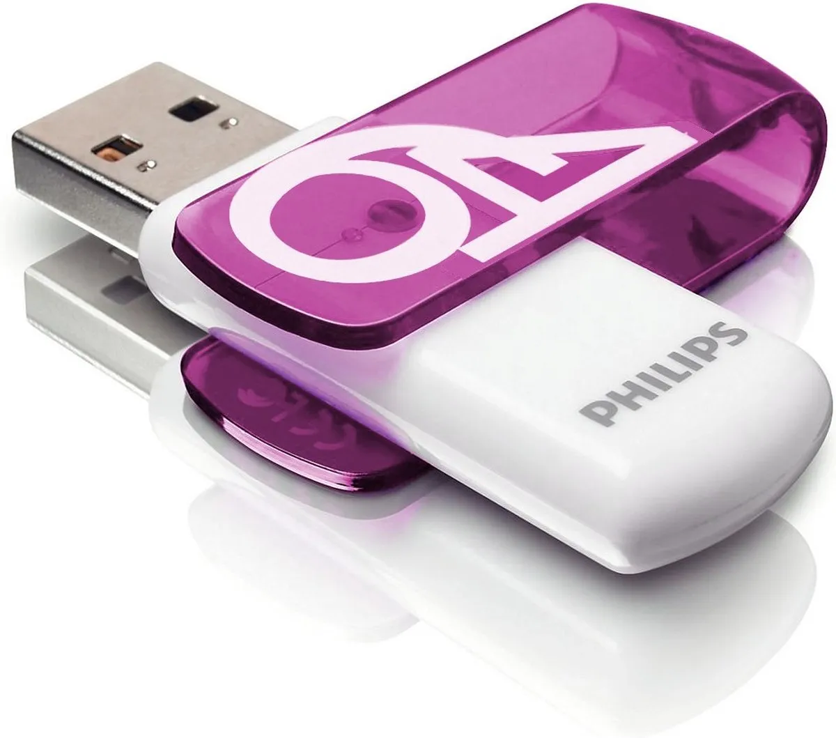 Philips Vivid USB Stick 64GB - Paars/Wit