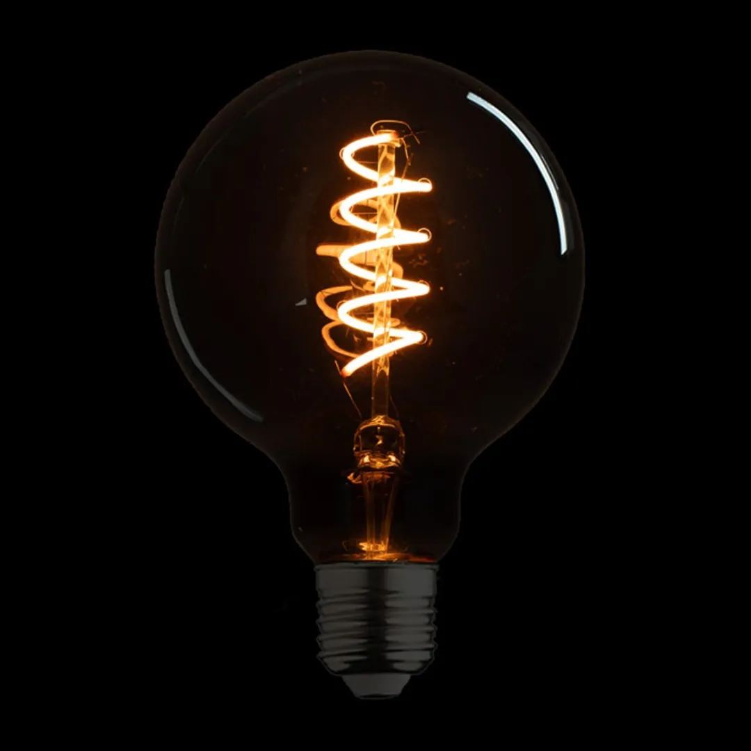 Lybardo DeepBlack E27 LED Globe 95mm - 4W 1800K Rookglas