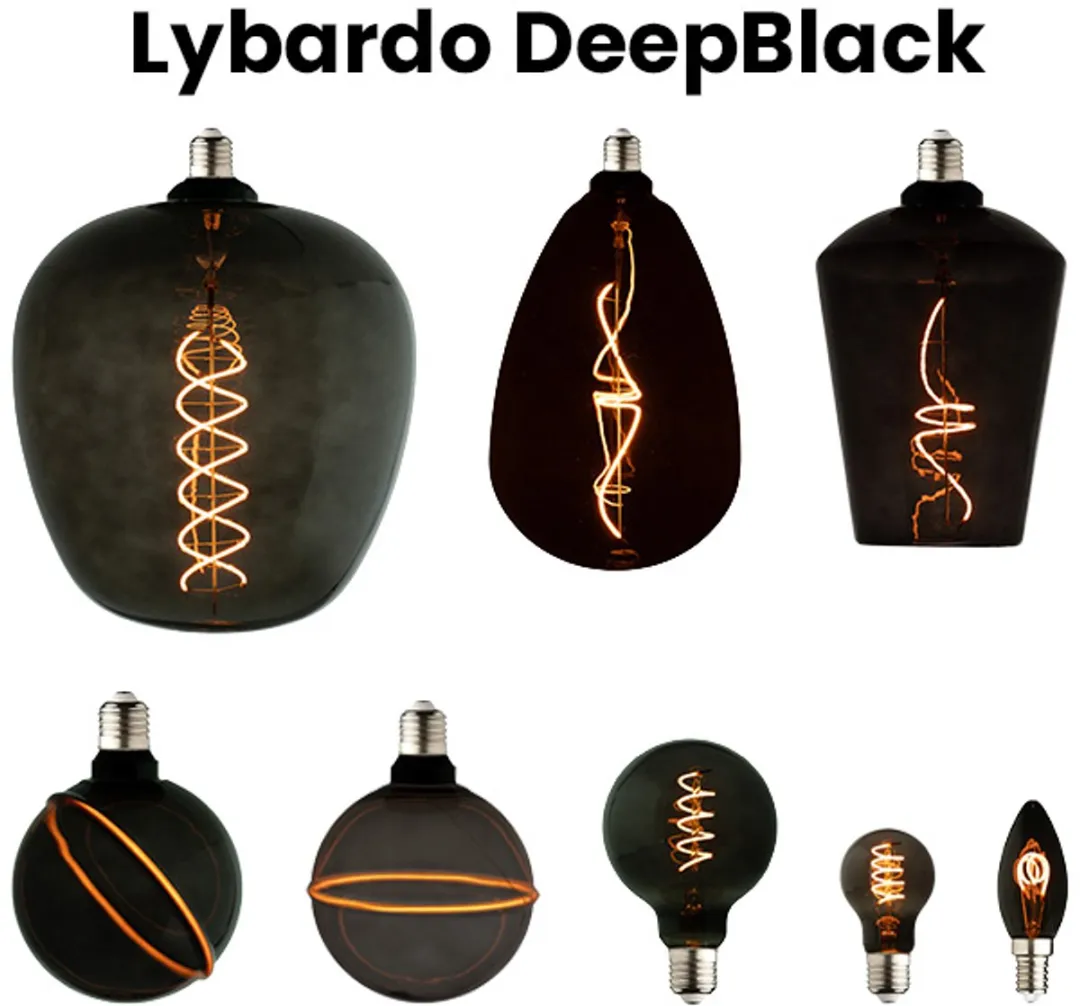Lybardo DeepBlack E27 LED Globe 95mm - 4W 1800K Rookglas