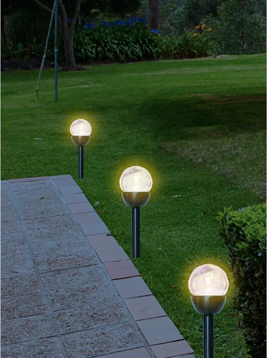 Lumineo Navi Solar LED RVS Bollen 18 Stuks - 24cm - Zilver