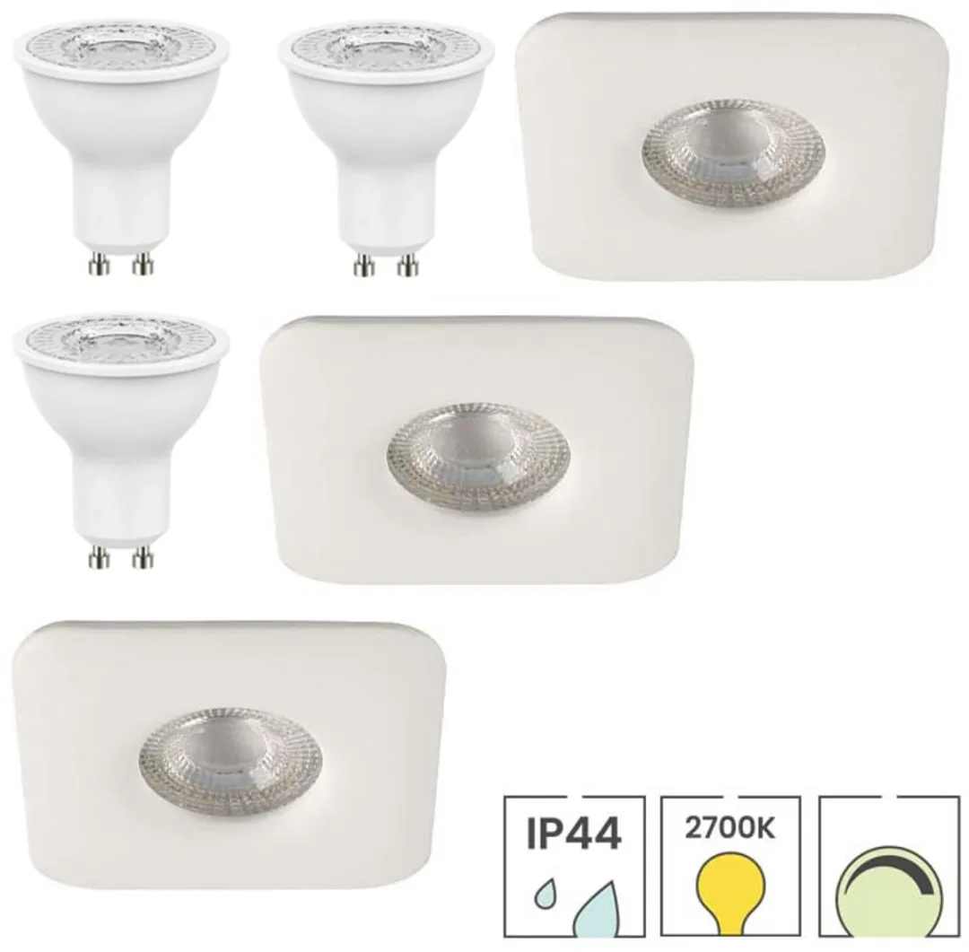 Lybardo Voordeelset Inbouwspots GU10 3x5W 2700K
