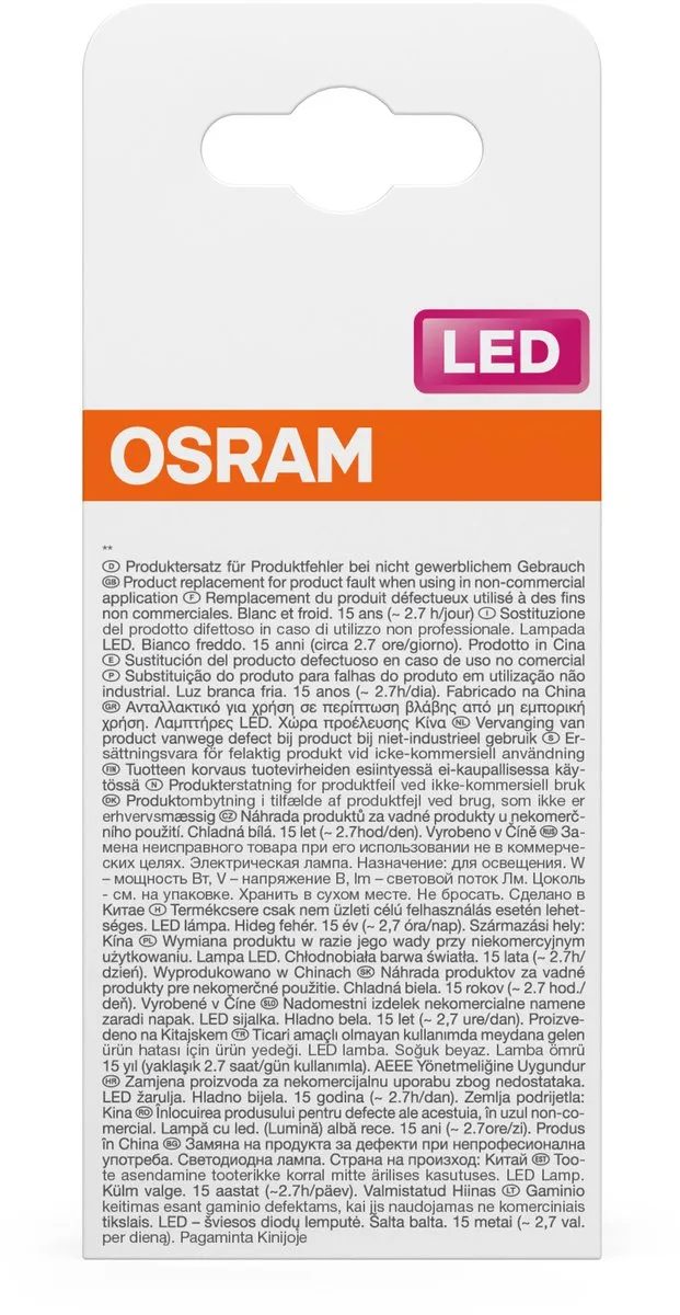 Osram LED-lamp Stervorm A40 Filament 3,4W - 470lm - 4000K - Mat