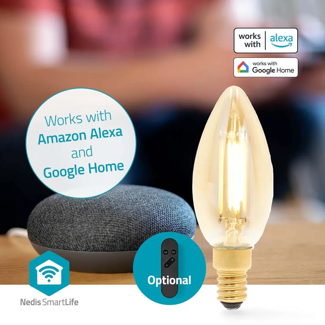 Nedis SmartLife LED Filamentlamp E14 470lm - Warm Wit Goud