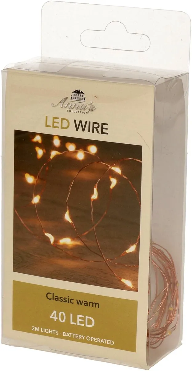 Anna's Collection Draadverlichting 40 LED - 200cm - Koper - Warm Wit