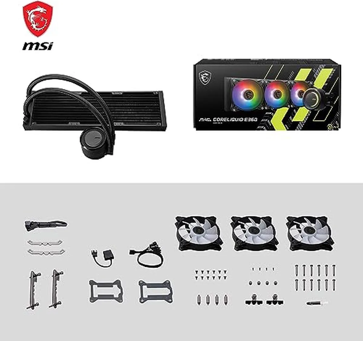 MSI MAG CORELIQUID E360 Processor Koeling - 360mm - Zwart