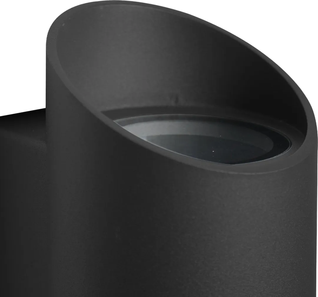 Nordlux Nico Round Wandlamp 22cm - 2xGU10 - Zwart