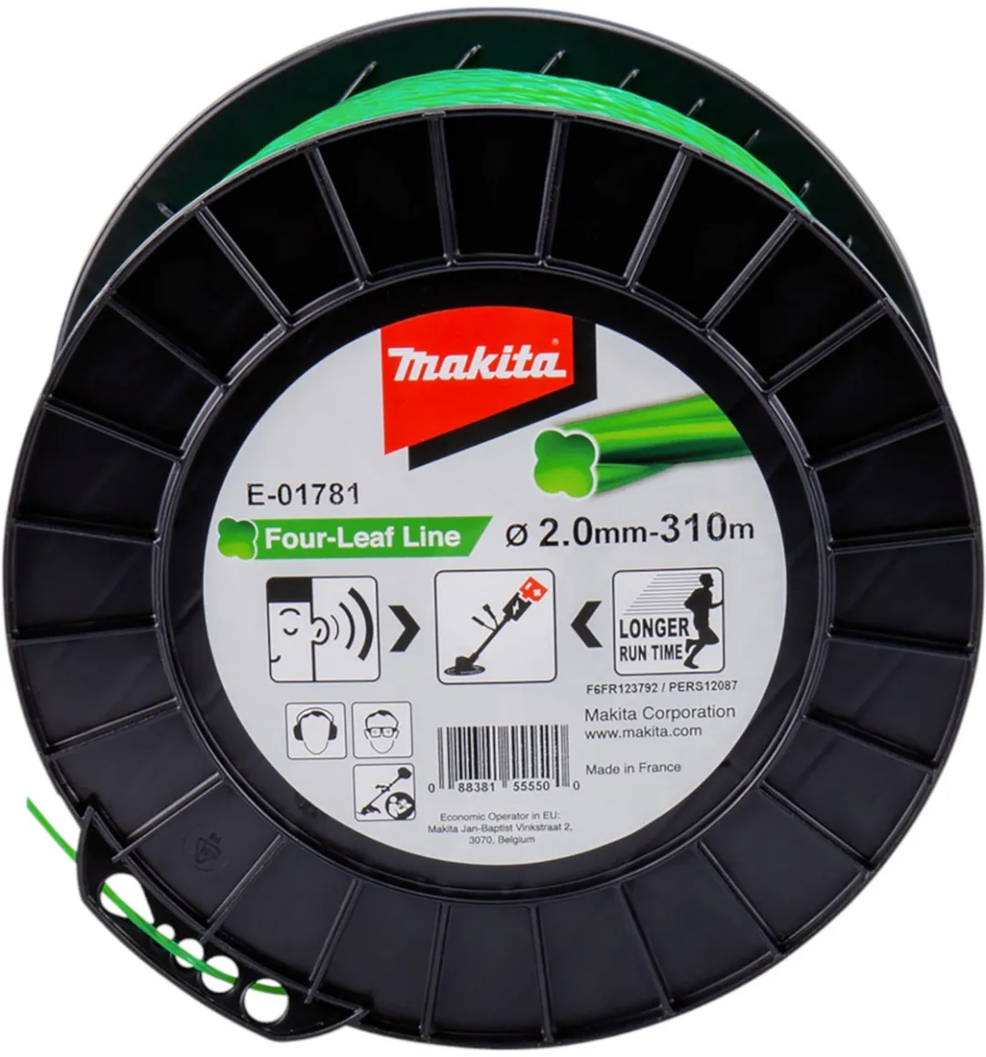 Makita Vierbladig Maaidraad 310m Ø2mm - Groen
