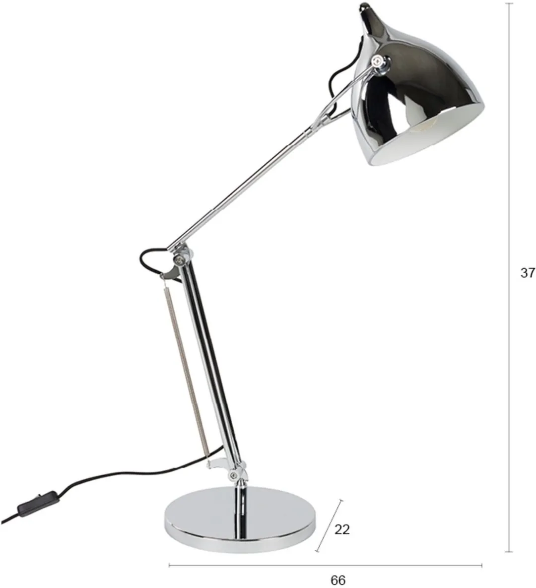 Zuiver Reader Bureaulamp Chrome - Zilver - afbeelding 6 van 6