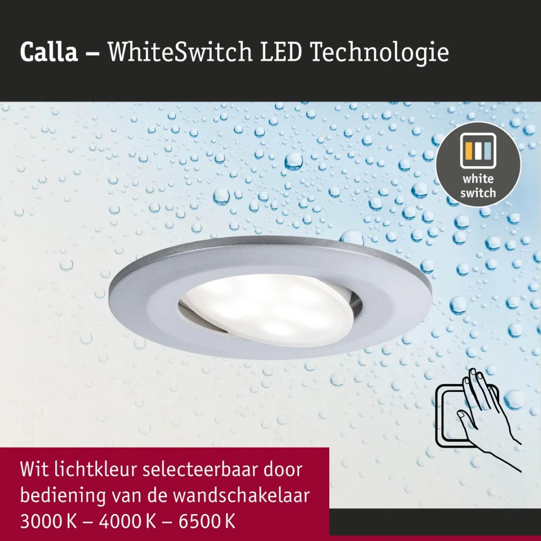 Paulmann LED Inbouwspots Calla Set 10 Stuks - Chroom Mat - 5W 430lm - afbeelding 6 van 6