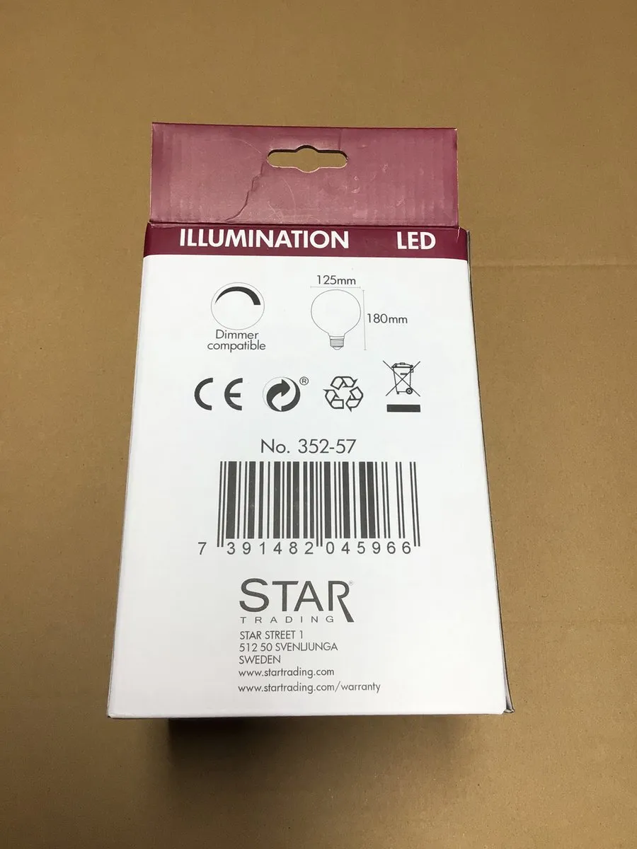 Star Trading G125 Globelamp E27 7.5W - Extra Warm Wit