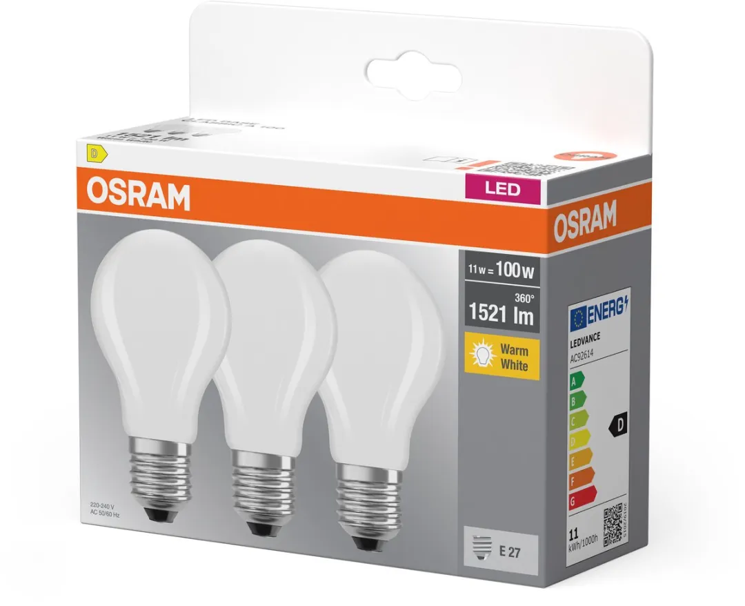 Osram LED Peer 11W Warmwit - 3 Stuks