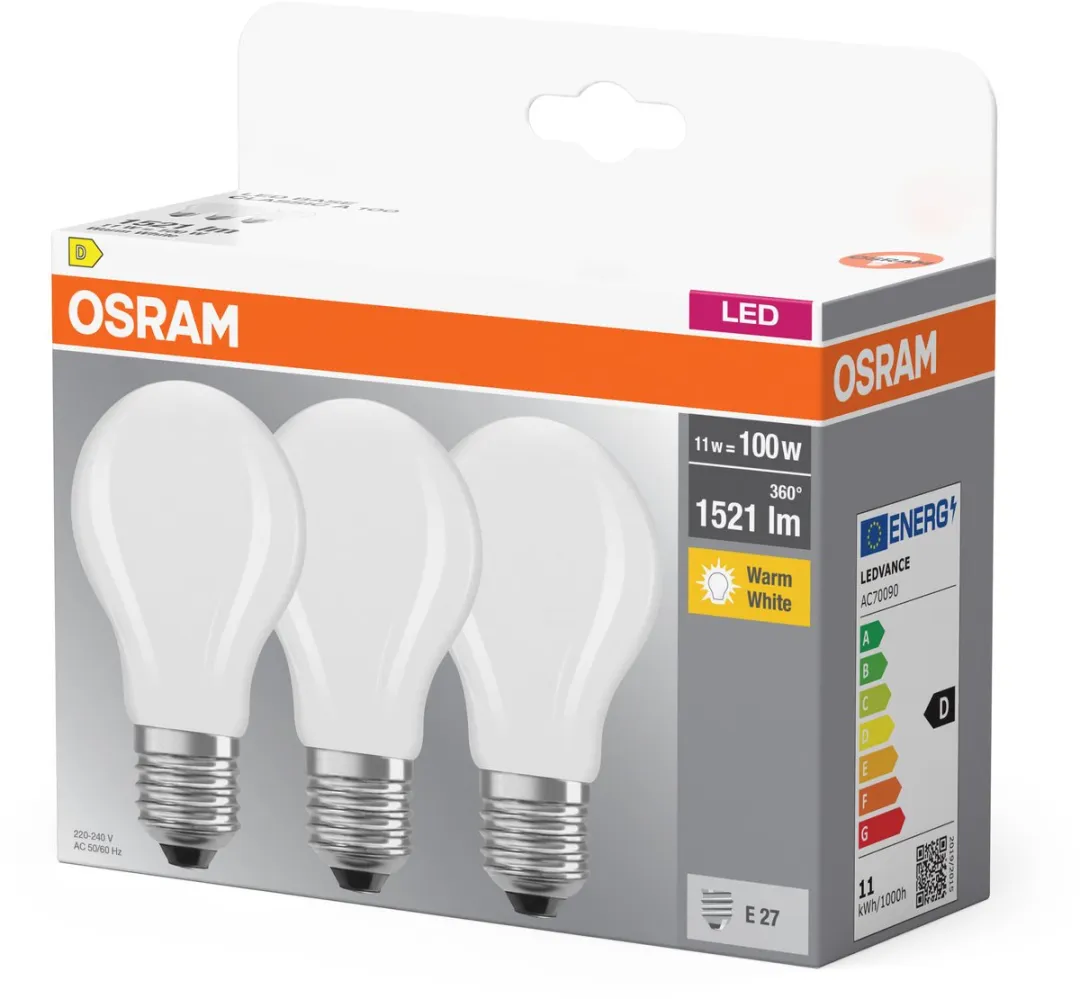 Osram LED Peer 11W Warmwit - 3 Stuks